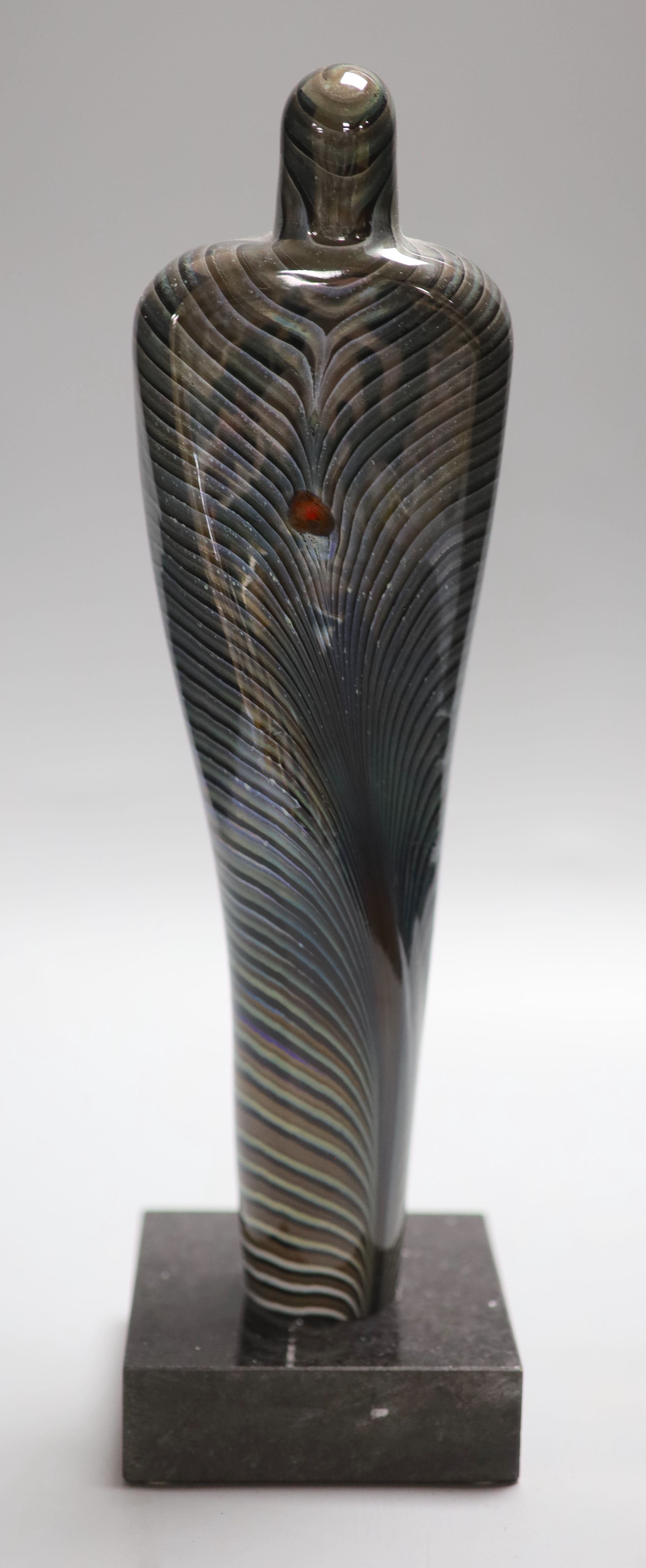 A Kosta Boda swirled glass sculpture, signed B. Vamir, height 31.5cm